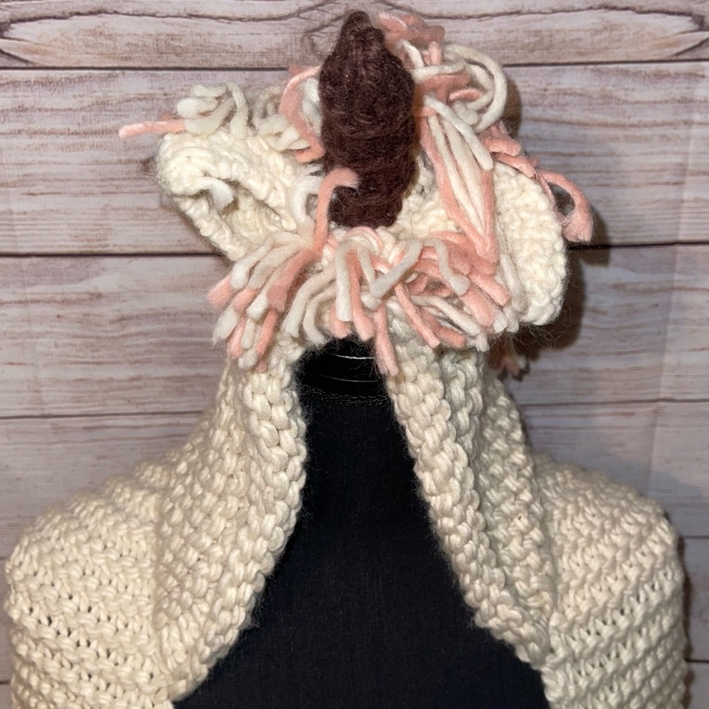 NWOT Knit unicorn hat scarf
